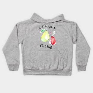 “We make a nice pear” - punny fruit in red and green Kids Hoodie